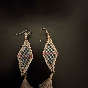 Elegant Beaded Tassel Earrings